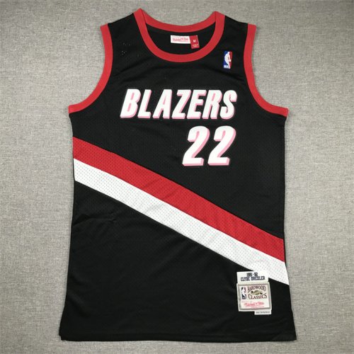 NBA 22 Drexler Portland Trail Blazers 1991-92 M&N Maillot noir